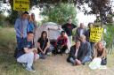 Campaigners with Angela Ganesh, one of the homeless people camping on the cliffs