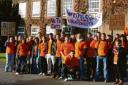 Writtle students who went to protest in London