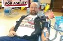 Trevor Woolley, 47, donating blood
