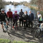 Cyclists from Active Essex, representatives from London Marathon Charitable Trust and Essex County Council and Farleigh Hospice riders