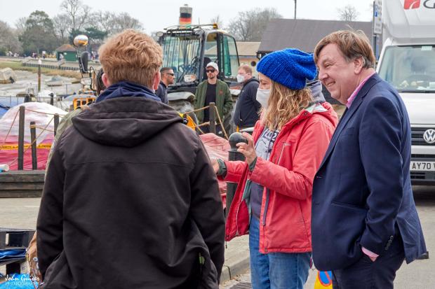 Chelmsford Weekly News: MP John Whittingdale on the set of The Essex Serpent when it was being filmed in Maldon