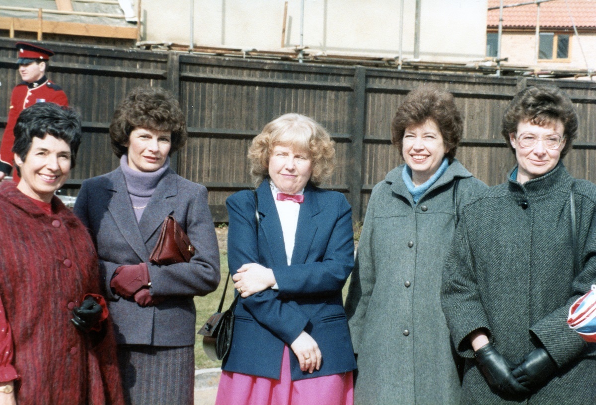 Invaluable support - this photo was taken by Pat Adams and shows some of her fellow Cherrydale Weavers, a group of dedicated volunteers who began raising funds to build the hospice 40 years ago. Pictured from left are Elizabeth Cooke, Sue Dowrick, Rita