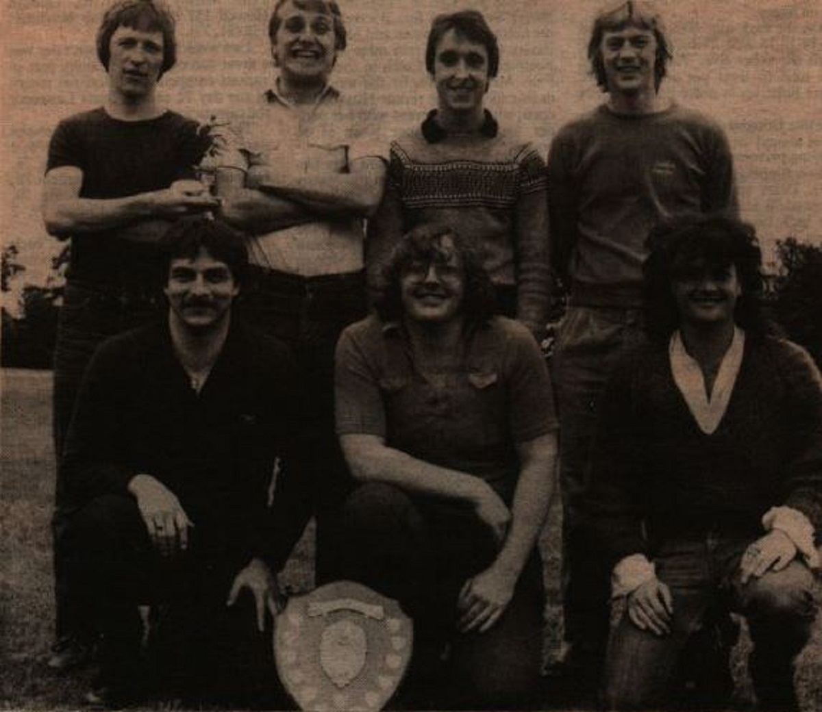 Too hot to handle - a spin-off six-a-side competition was held at Woods in the 1980/81 season and won by Vagabonds. Pictured are some of their winning side with players from the reserves
