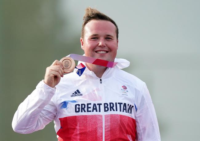 Matt Coward-Holley with his medal in Tokyo. Picture: PA