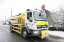 A gritter lorry in Kelvedon Road, Wickham Bishops.