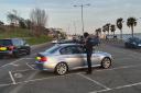 Officers speak to drivers who had flocked to Southend over the weekend. Picture: Southend Police
