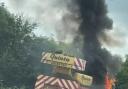Long delays on the A12 as emergency services tackle lorry fire