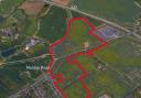 Aerial site location plan for the Redrow Homes application