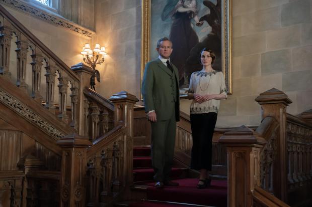Chelmsford Weekly News: Hugh Bonneville stars as Robert Grantham and Michelle Dockery as Lady Mary. Picture: PA Photo/Ben Blackall/© 2021 Focus Features