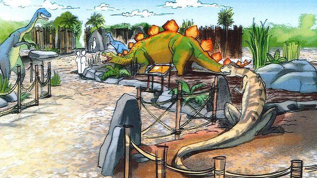 Artists impression of how a dinosaur-themed attraction being planned for Essex could look