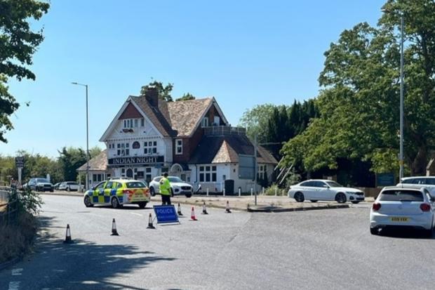 Officers close road after crash in Chelmsford. Photo: Essex Police