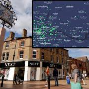An interactive map has swapped Chelmsford with the person most searched for from the town