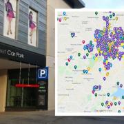 A map of all the crimes reported in Chelmsford in April