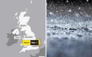 Weather warning for heavy rain issued with flooding possible across Essex